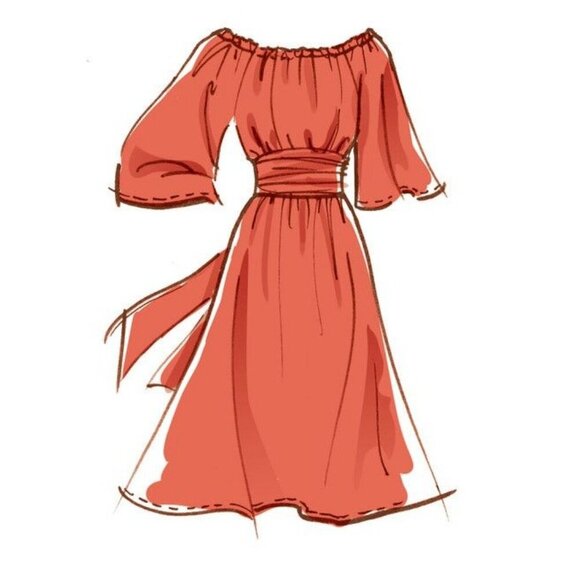 McCalls Pattern M8092 Womens Off-Shoulder Maxi & Mini Dresses S-XL - Picture 4 of 6